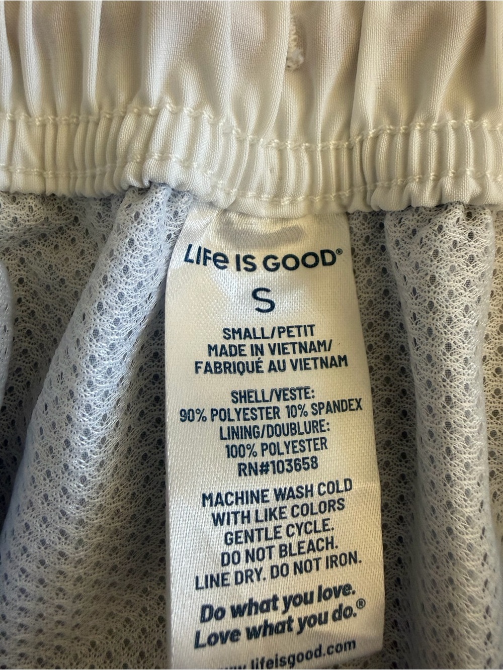 Life Is Good Blue Brief Lined Swim Trunks 50+ UPF Board Shorts Men's S NWOT - Picture 5 of 5